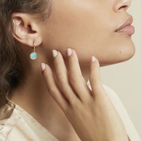 Créoles Plaqué Or Neassa Amazonite - Boucles d'oreilles Créoles Femme | Marc Orian