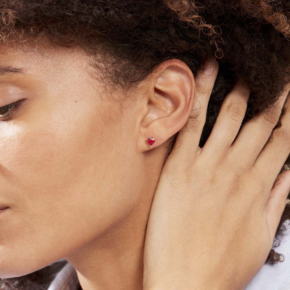 Boucles D'oreilles Kelvyn Argent Rose Oxyde - Puces Femme | Marc Orian