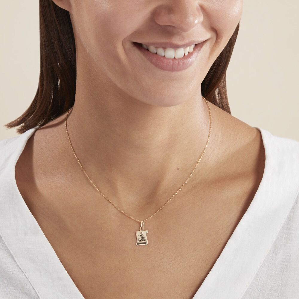 Pendentif Lamie Zodiaque Parchemin Or Jaune - Bijoux personnalisés Famille | Marc Orian