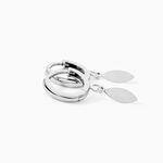 Cr&eacute;oles Argent Blanc Osama - Boucles d'oreilles pampille Femme | Marc Orian