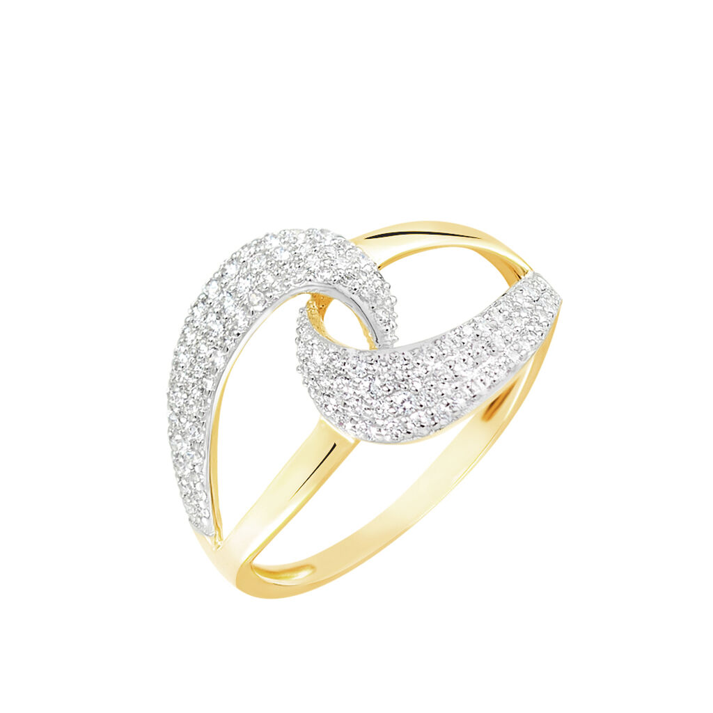 Bague Boucle D'or Or Jaune Oxyde De Zirconium - Bagues avec pierre Femme | Marc Orian