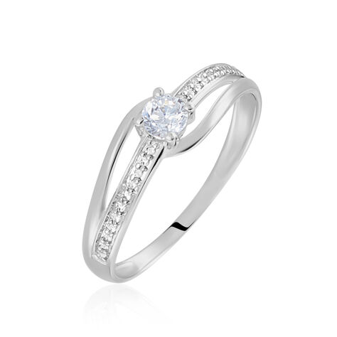 Bague Armelle Or Blanc Oxyde De Zirconium - Bagues Solitaire Femme | Marc Orian