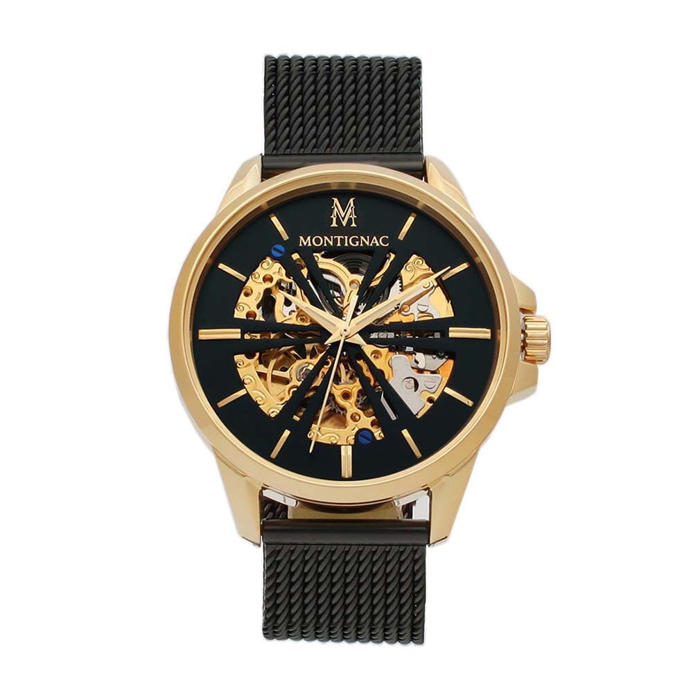 Montre Montignac Round Automatique Noir - Montres automatiques Homme | Marc Orian