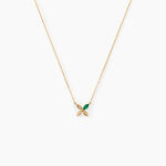 Collier Flower Power Or Jaune Emeraude Diamant - Colliers avec pierres Femme | Marc Orian