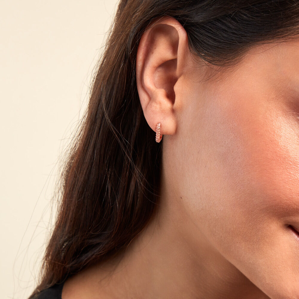 Créoles Aeselya Argent Rose Oxyde De Zirconium - Créoles Femme | Marc Orian