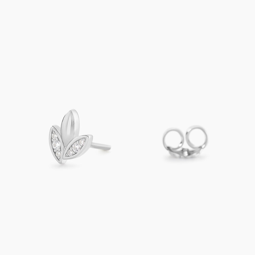 Boucles D'oreilles Puces Tihana Argent Blanc Oxyde De Zirconium - Puces Femme | Marc Orian