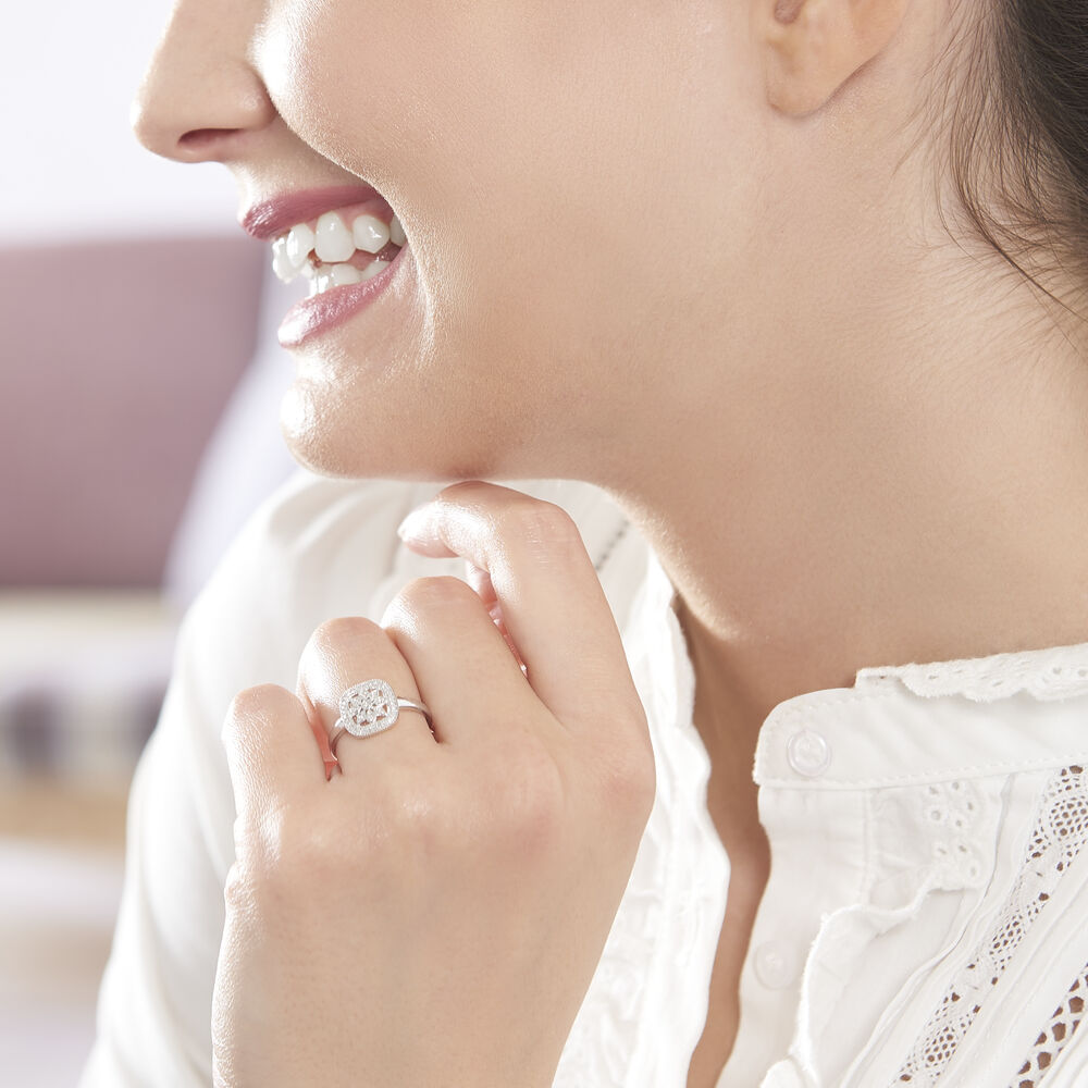 Bague Alixia Or Blanc Diamant - Bagues pierres précieuses Femme | Marc Orian