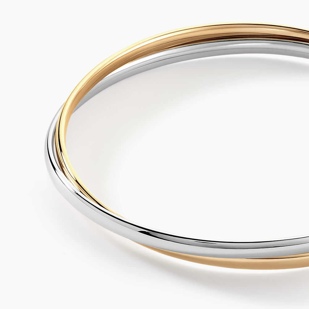 Bracelet Jonc Catalin 2 Fils Flexibles Or Bicolore - Bracelets joncs Femme | Marc Orian