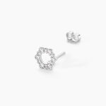Boucles D'oreilles Puces Louwenn Argent Blanc Oxyde De Zirconium - Puces Femme | Marc Orian