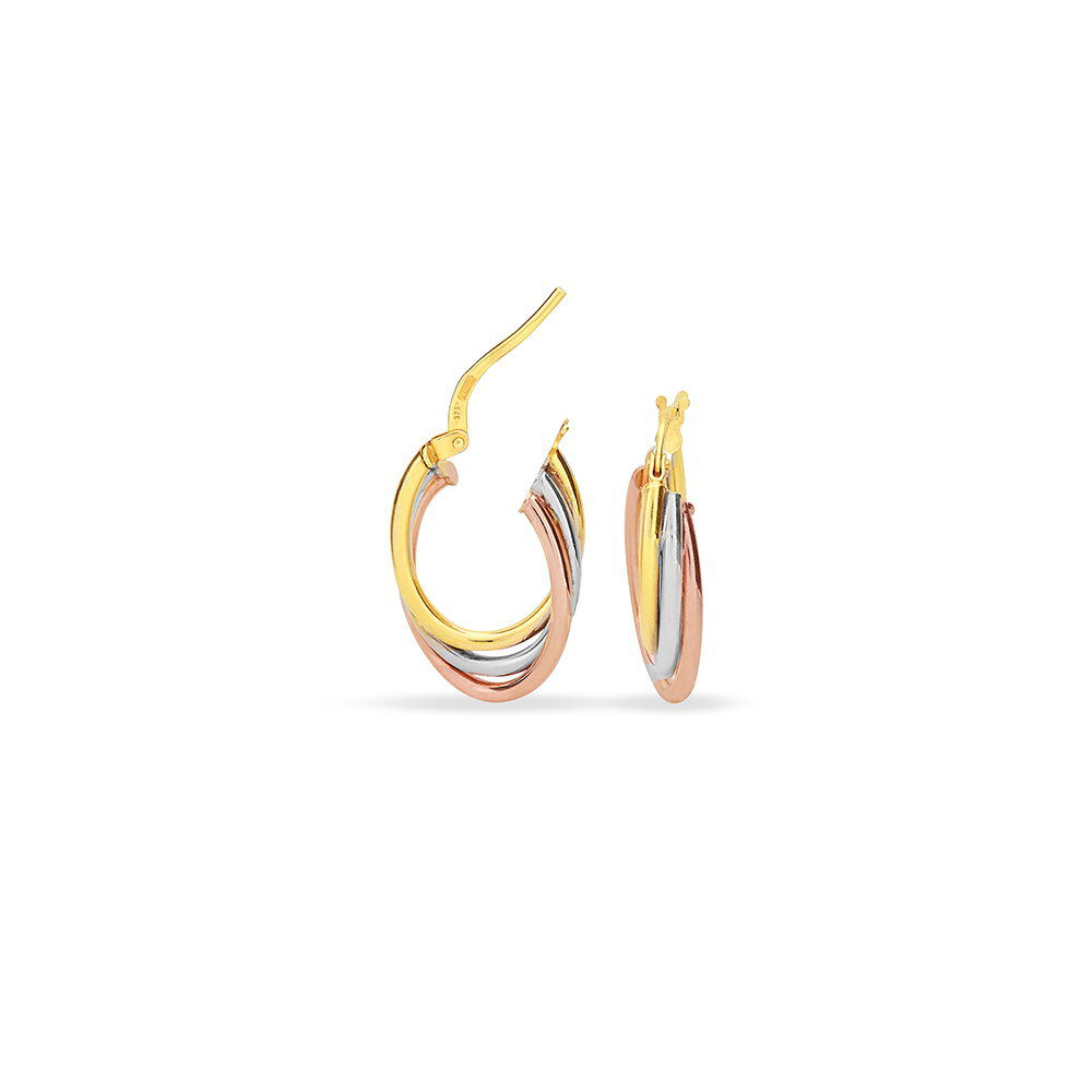 Créoles Tanya Or Tricolore - Créoles Femme | Marc Orian