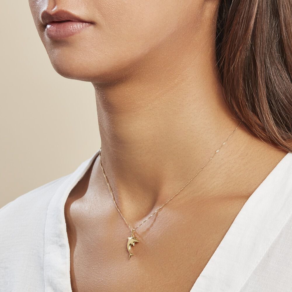 Pendentif Haizia Dauphin Or Jaune - Pendentifs Famille | Marc Orian