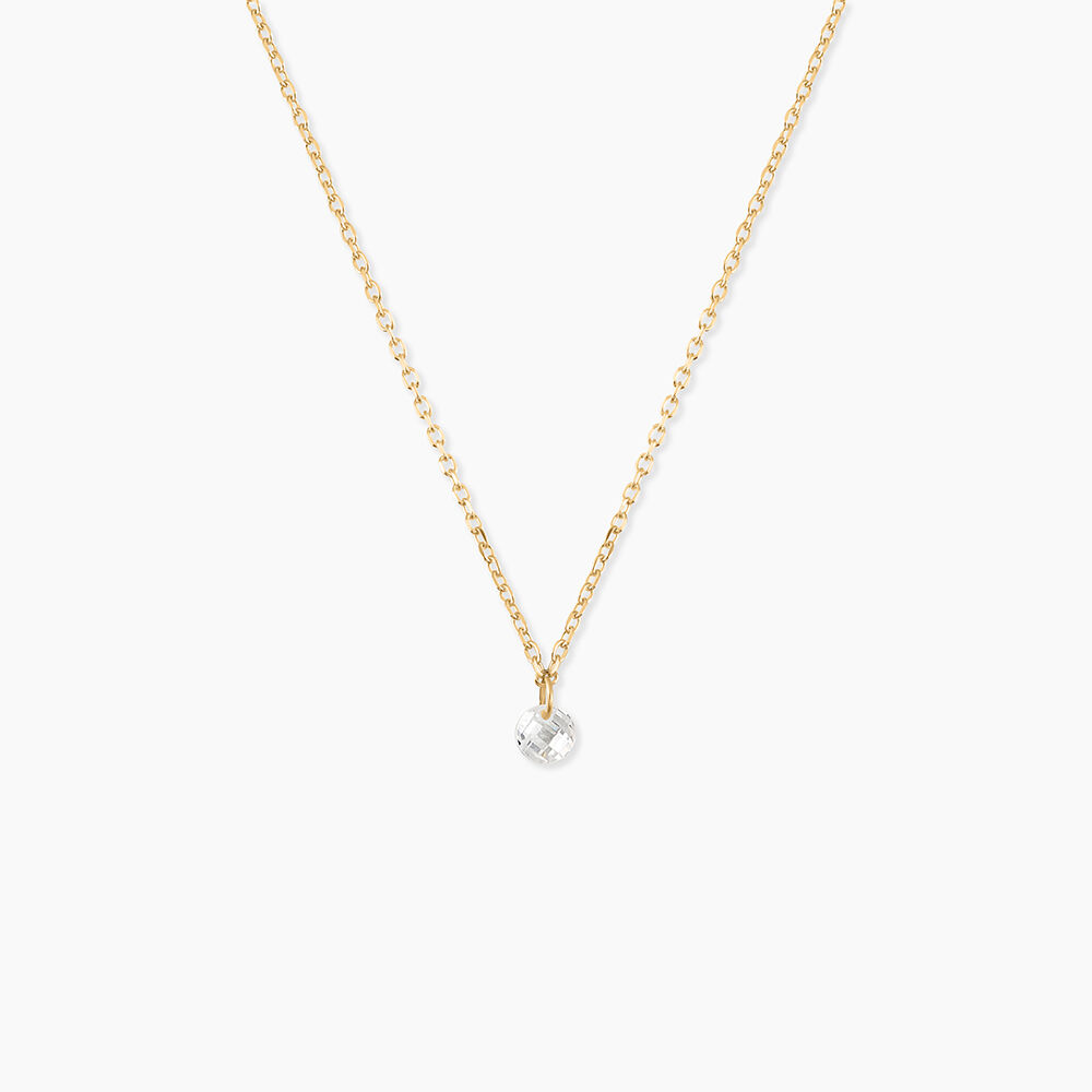 Collier Emilee Argent Dor&eacute; A L'Or 750/1000 Oxyde De Zirconium - Colliers avec pierres Enfant | Marc Orian