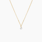Collier Emilee Argent Dor&eacute; A L'Or 750/1000 Oxyde De Zirconium - Colliers avec pierres Enfant | Marc Orian