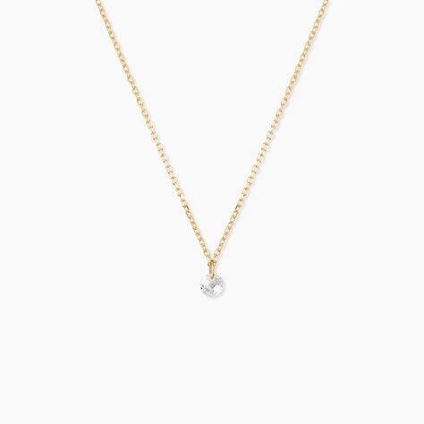 Collier Emilee Argent Dor&eacute; A L'Or 750/1000 Oxyde De Zirconium - Colliers avec pierres Enfant | Marc Orian