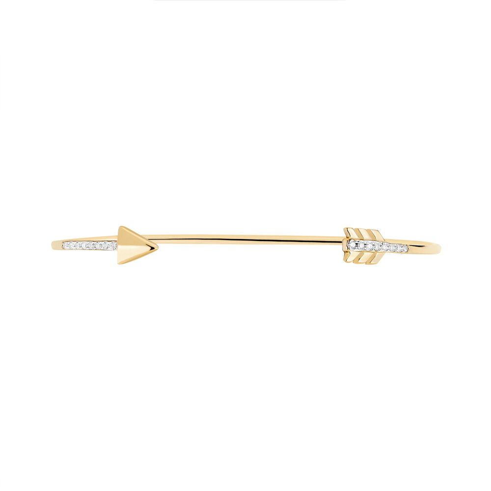Bracelet Jonc Lidye Plaque Or Jaune Oxyde De Zirconium - Bracelets joncs Femme | Marc Orian