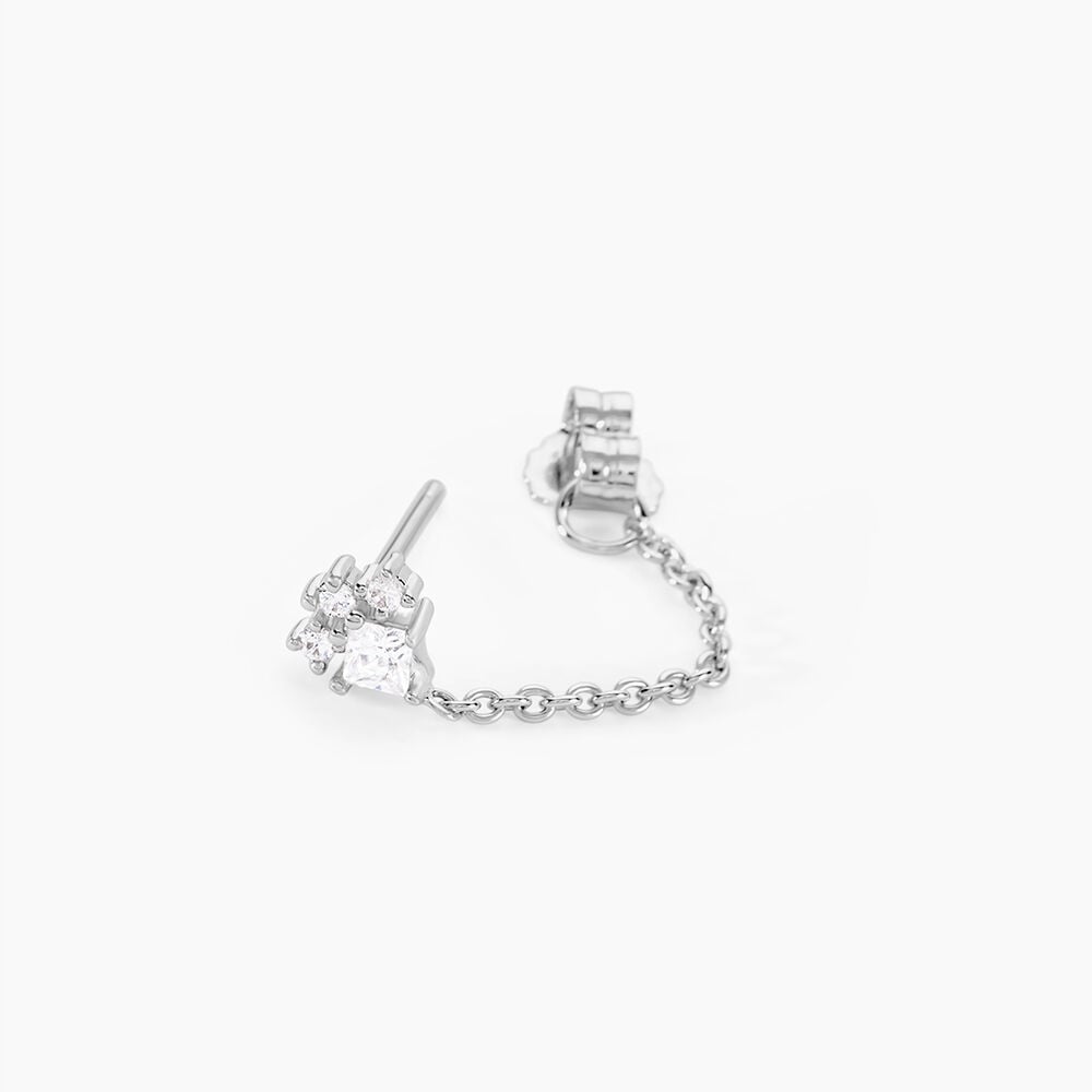 Boucles D'oreilles Puces Nimah Argent Blanc Oxyde De Zirconium - Nouveautés Femme | Marc Orian