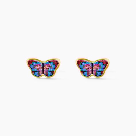 Boucles D'oreilles Puces Aurida Papillon Or Jaune - Puces Enfant | Marc Orian