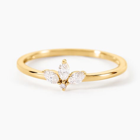 Bague Vasilica Or Jaune Diamant Synth&eacute;tique - Bagues avec pierre Femme | Marc Orian