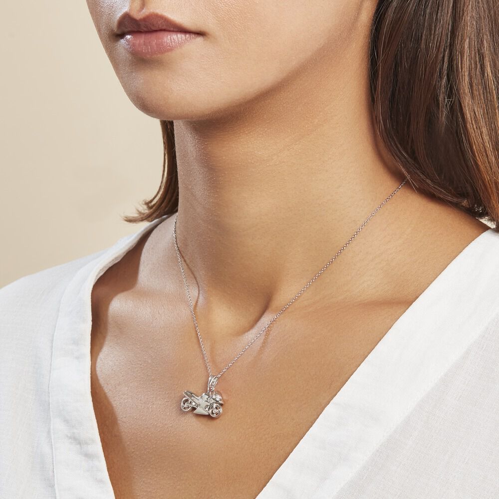 Pendentif Costanza Argent Blanc - Pendentifs Famille | Marc Orian
