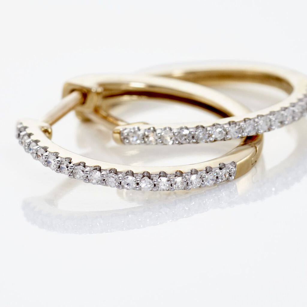Creoles Or Jaune Aryanna Diamants - Boucles d'oreilles pierres précieuses Femme | Marc Orian
