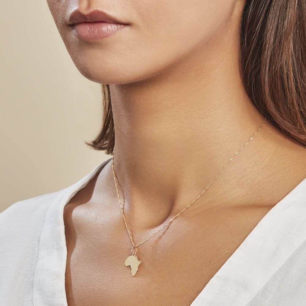 Pendentif Gaietana Afrique Or Jaune - Bijoux personnalisés Famille | Marc Orian