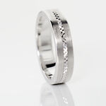 Alliance Nelcie Ruban Plat Argent Blanc - Alliances duo Famille | Marc Orian