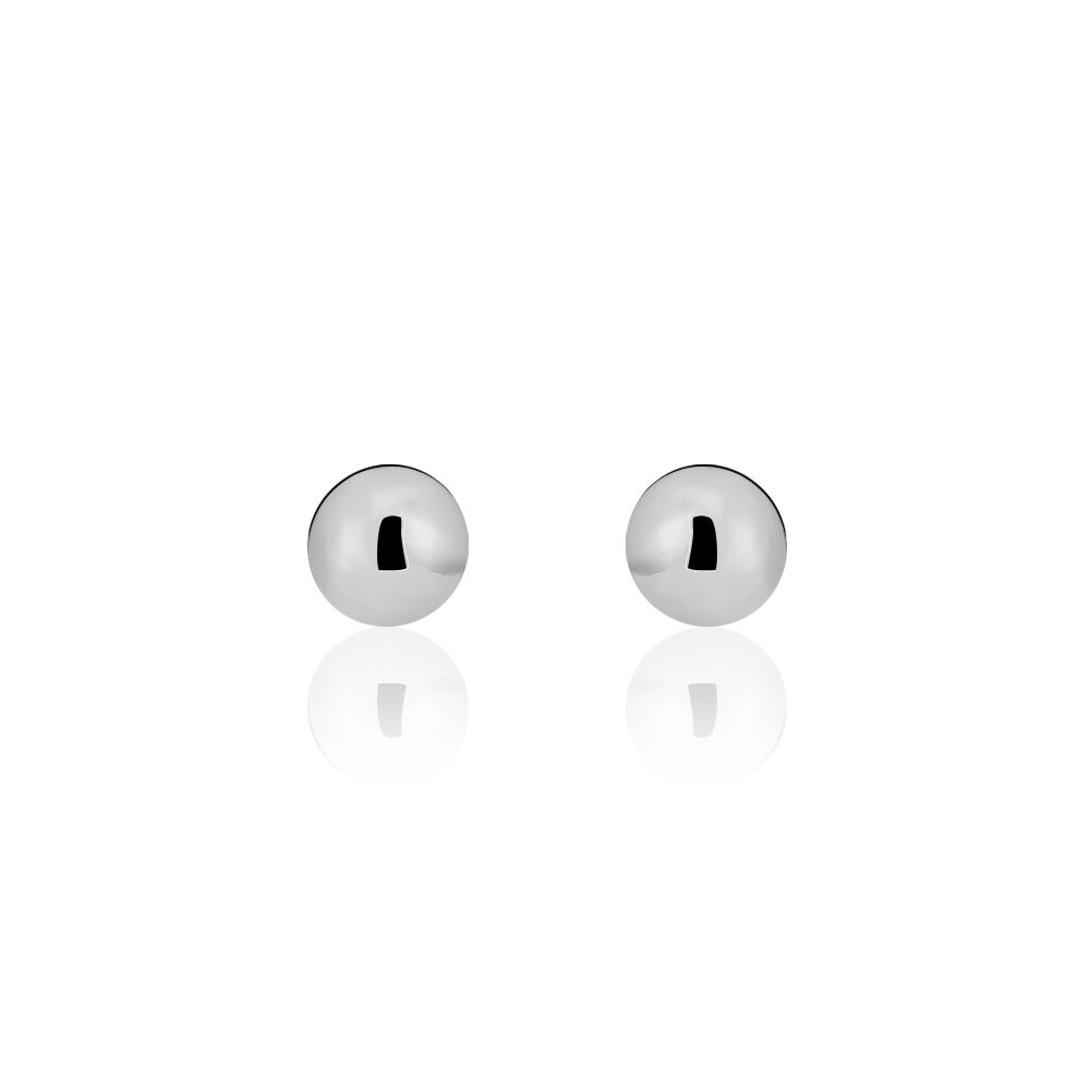Boucles D'oreilles Puces Fidelia Boule Or Blanc - Puces Femme | Marc Orian