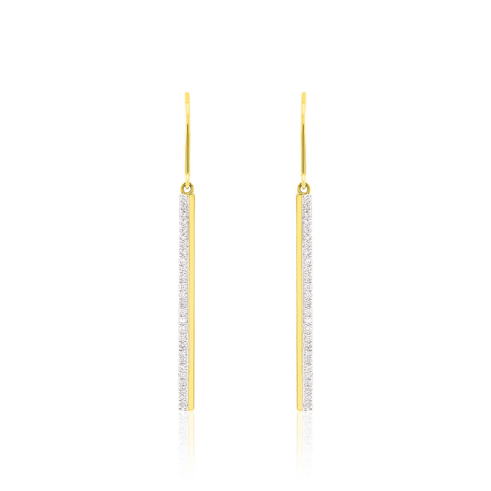 Boucles D'oreilles Pendantes Sahteene Or Jaune Diamant - Pendantes Femme | Marc Orian