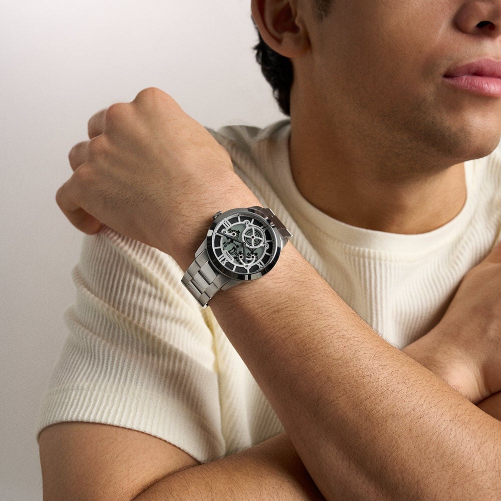 Montre Fossil Bic Tic Tourbillon Argent&eacute; - Montres &eacute;tanches Homme | Marc Orian