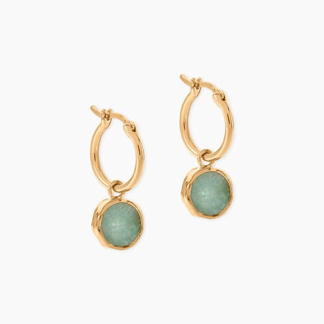 Cr&eacute;oles Plaqu&eacute; Or Neassa Amazonite - Boucles d'oreilles pampille Femme | Marc Orian