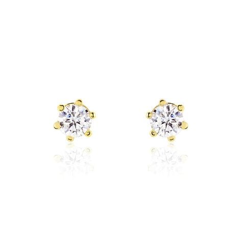 Boucles D'oreilles Puces Aconit Or Jaune Oxyde - Puces Femme | Marc Orian