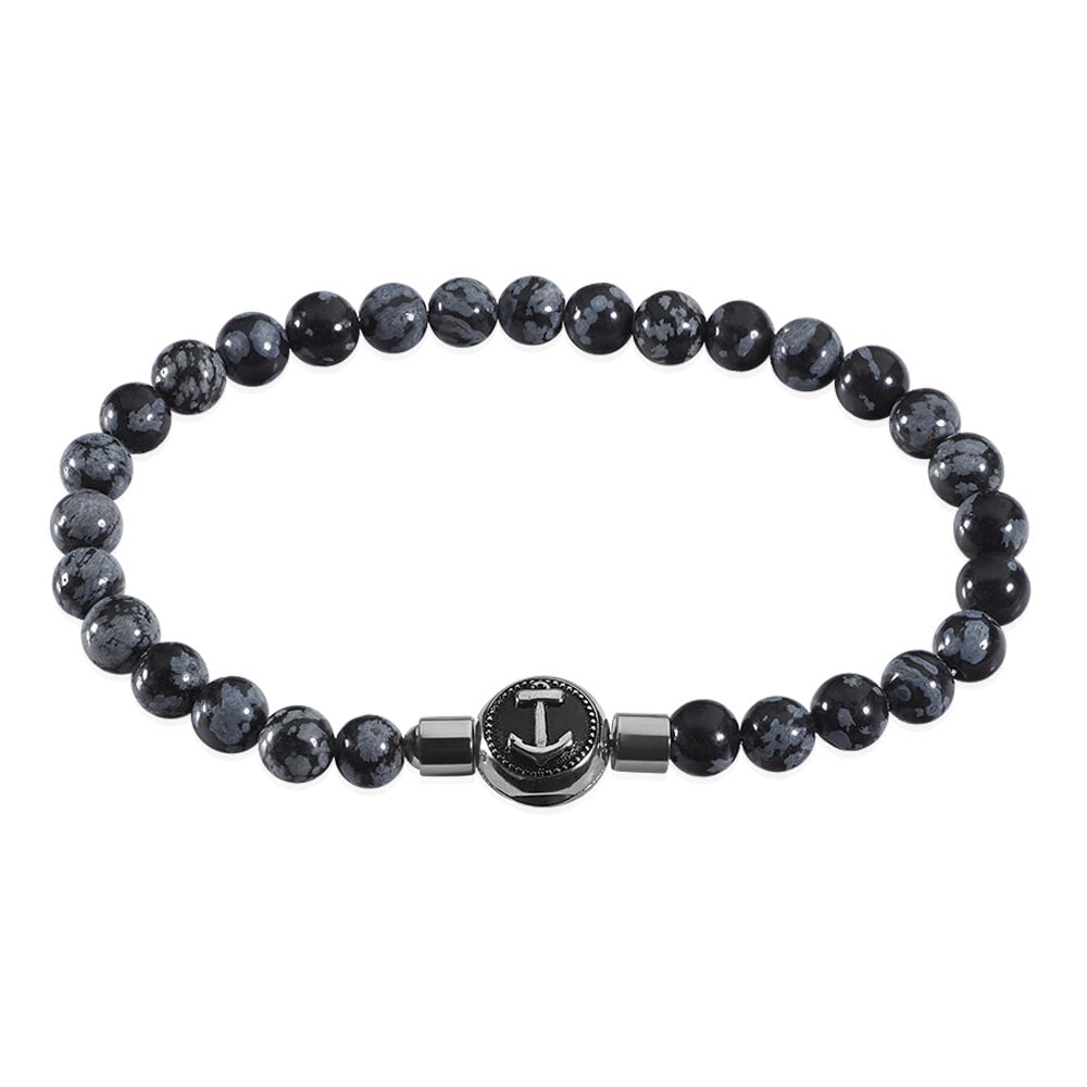 Bracelet Yannice Acier Blanc Pierre De Synthese - Bracelets Elastique Homme | Marc Orian