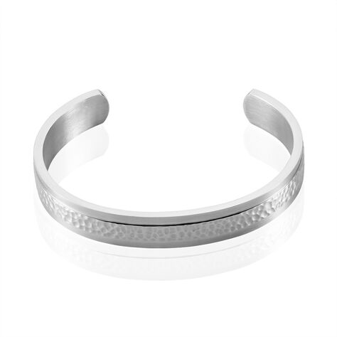 Bracelet Jonc Ouvert Acier Blanc Vincentius - Bracelets joncs Homme | Marc Orian