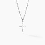 Pendentif Glacen Croix Or Blanc Oxyde De Zirconium - Pendentifs Famille | Marc Orian