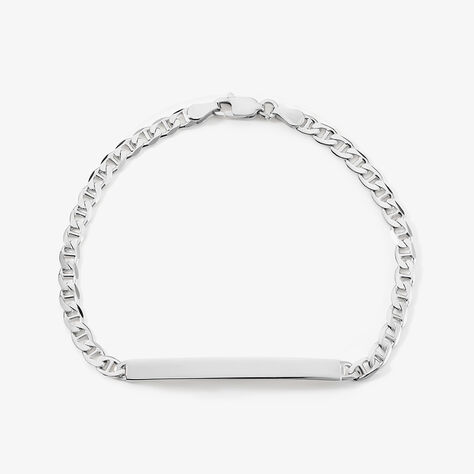 Bracelet Identit&eacute; Zak Argent Blanc - Gourmettes Homme | Marc Orian