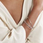 Bracelet Jonc Hugoline Argent Blanc - Bracelets joncs Femme | Marc Orian