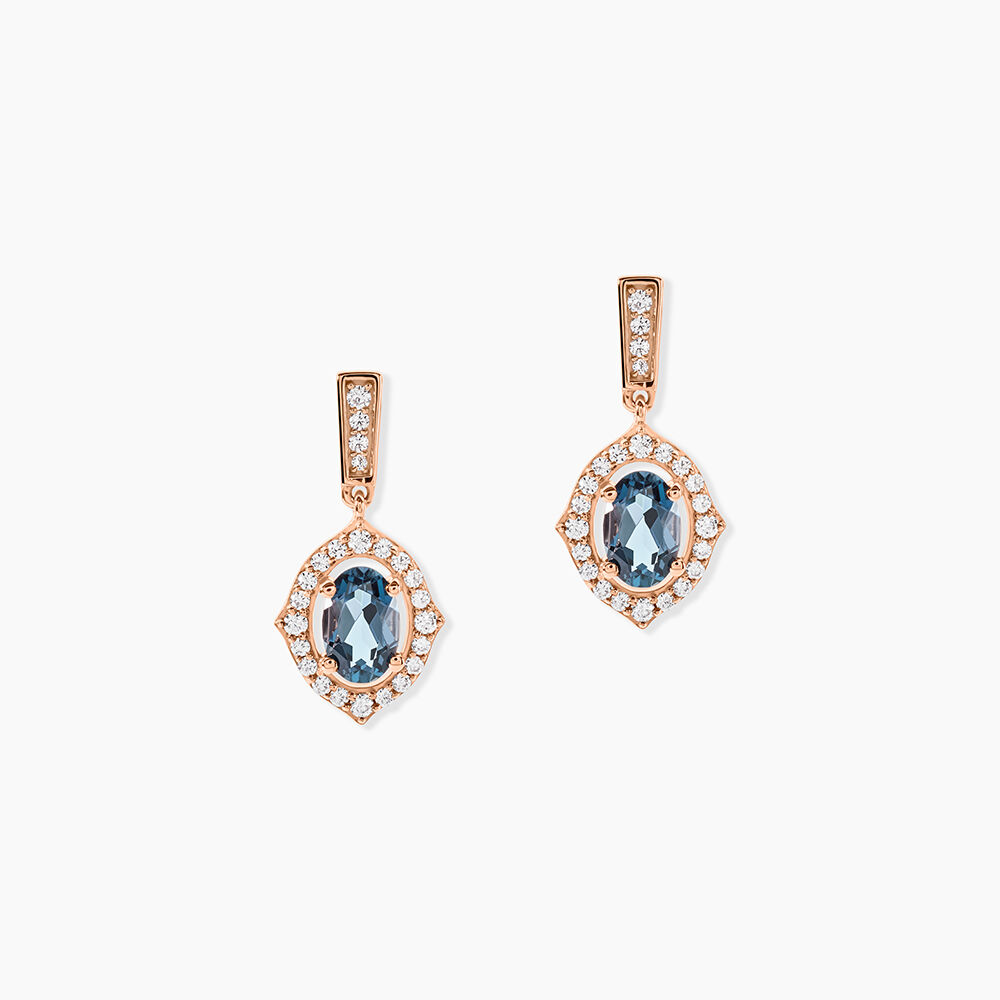 Boucles D'oreilles Pendantes Janna Or Rose Topaze Et Oxyde - Pendantes Femme | Marc Orian