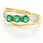 Bague Or Jaune Abelard Emeraudes Diamants - Bagues vintage Femme | Marc Orian