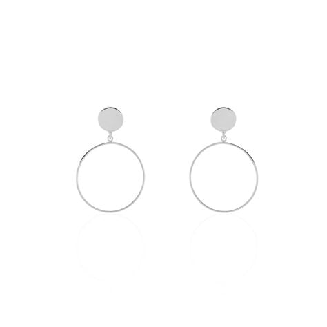Boucles D'oreilles Pendantes Misao Argent Blanc - Créoles Femme | Marc Orian