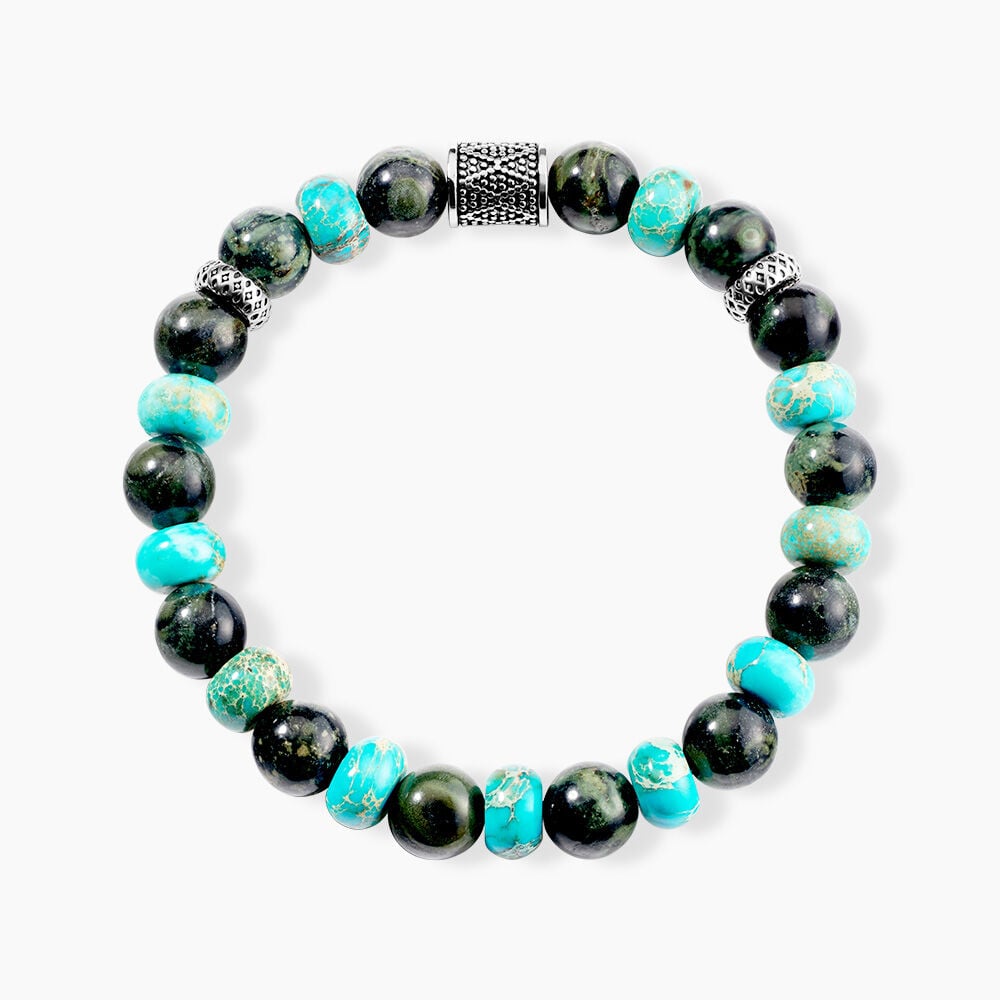 Bracelet Naturel Autres Vert Jaspe Africain - Bracelets cha&icirc;nes Homme | Marc Orian