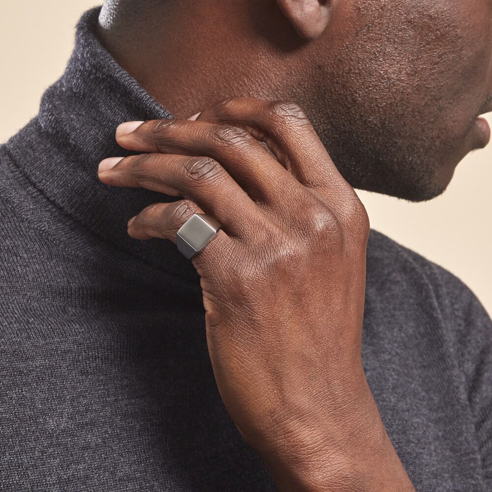 Chevaliere Acier Blanc Winebald - Bijoux fantaisie Homme | Marc Orian