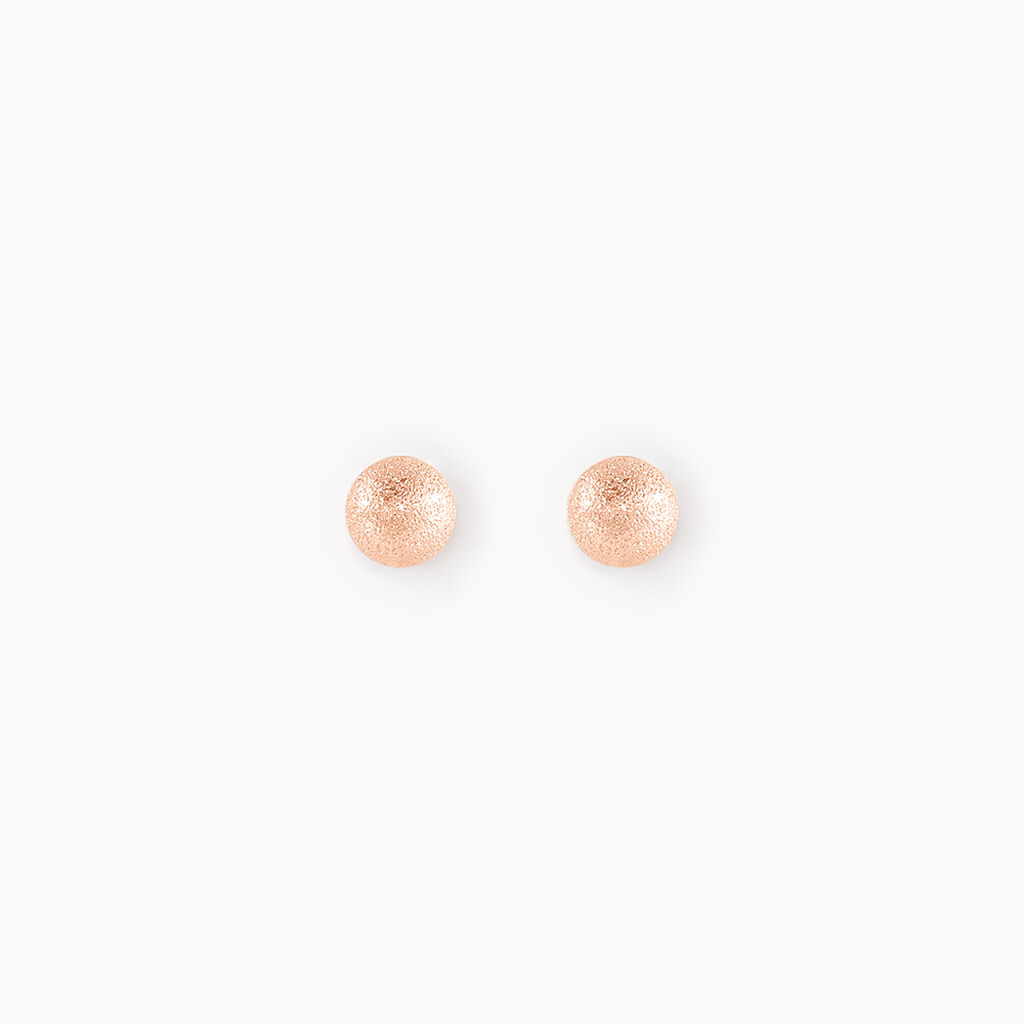 Boucles D'oreilles Puces Fidelia Boule Sablee Or Rose - Puces Femme | Marc Orian