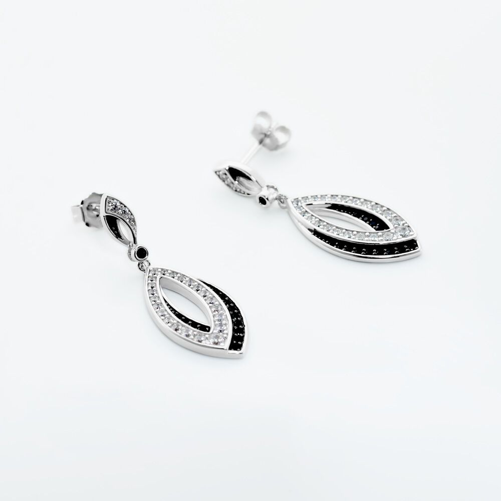 Boucles D'oreilles Pendantes Liv Argent Blanc Oxyde De Zirconium - Pendantes Femme | Marc Orian