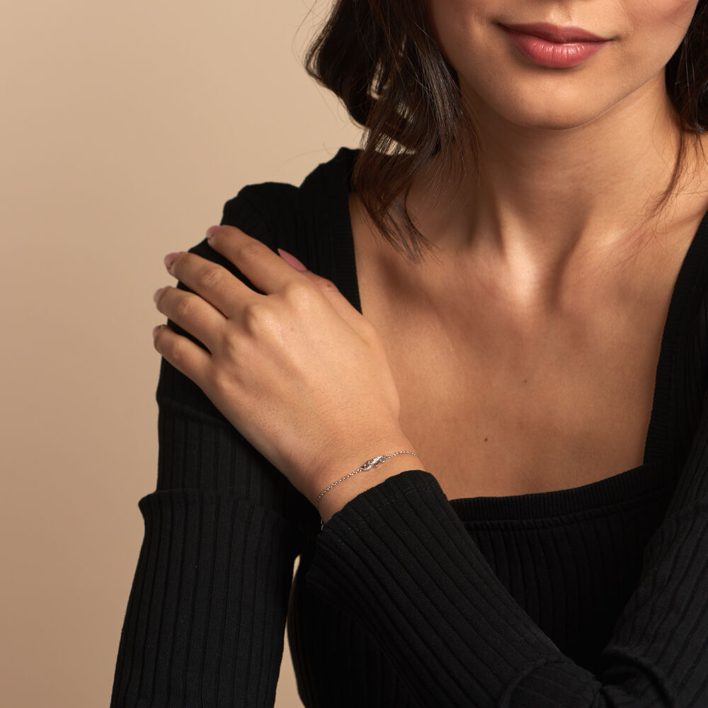 Bracelet Amuri Argent Bicolore Oxyde De Zirconium - Bracelets chaînes Femme | Marc Orian