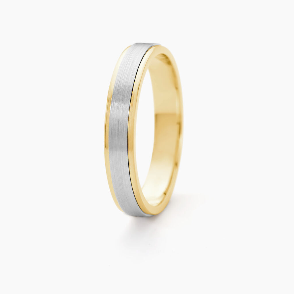 Alliance Markei Ruban Plat Or Bicolore - Alliances Famille | Marc Orian