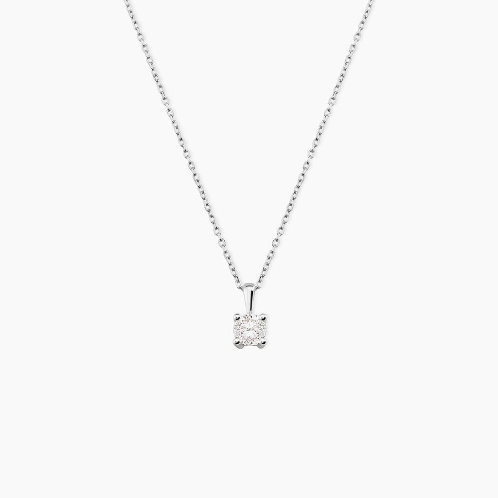 Collier Aphrodite Or Blanc Diamant Synthetique - Colliers avec pierres Femme | Marc Orian