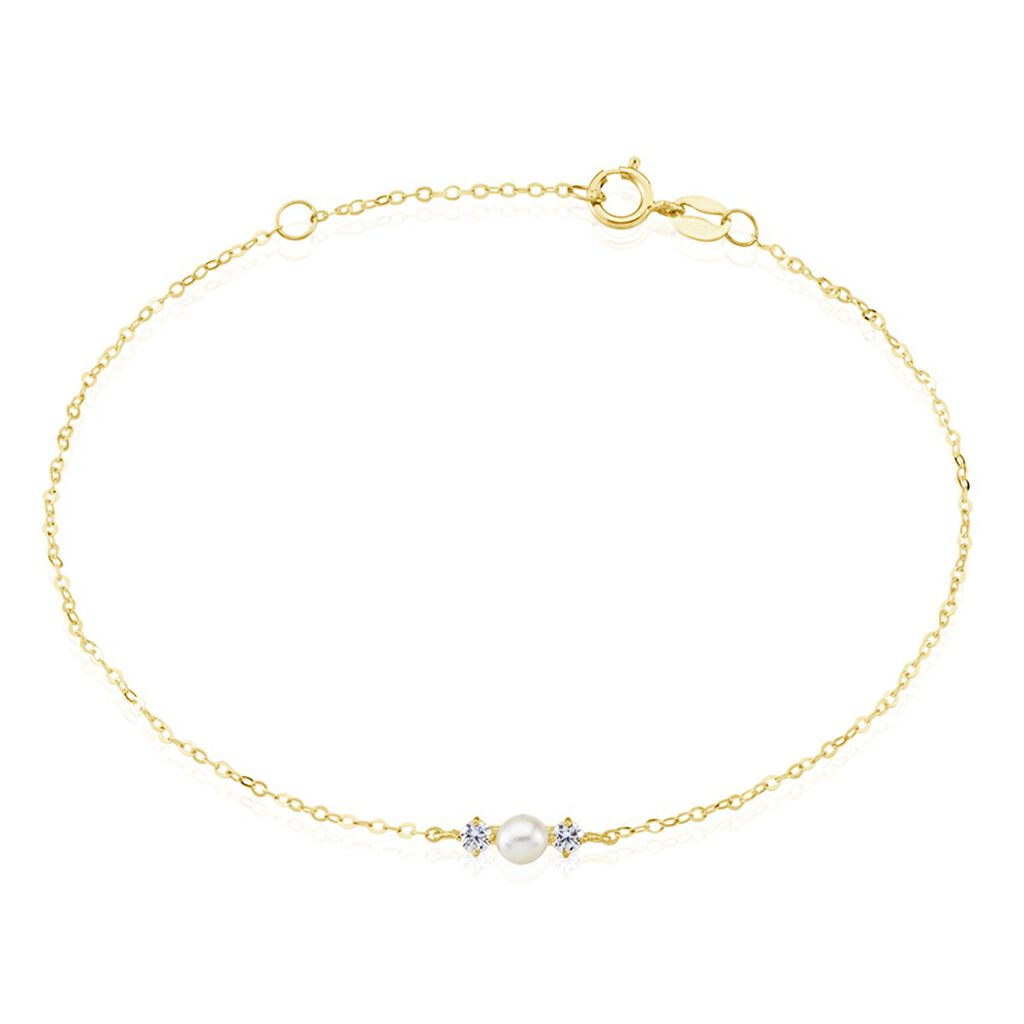 Bracelet Or Jaune Audrea Perle De Culture Oxydes De Zirconium - Bracelets chaînes Enfant | Marc Orian