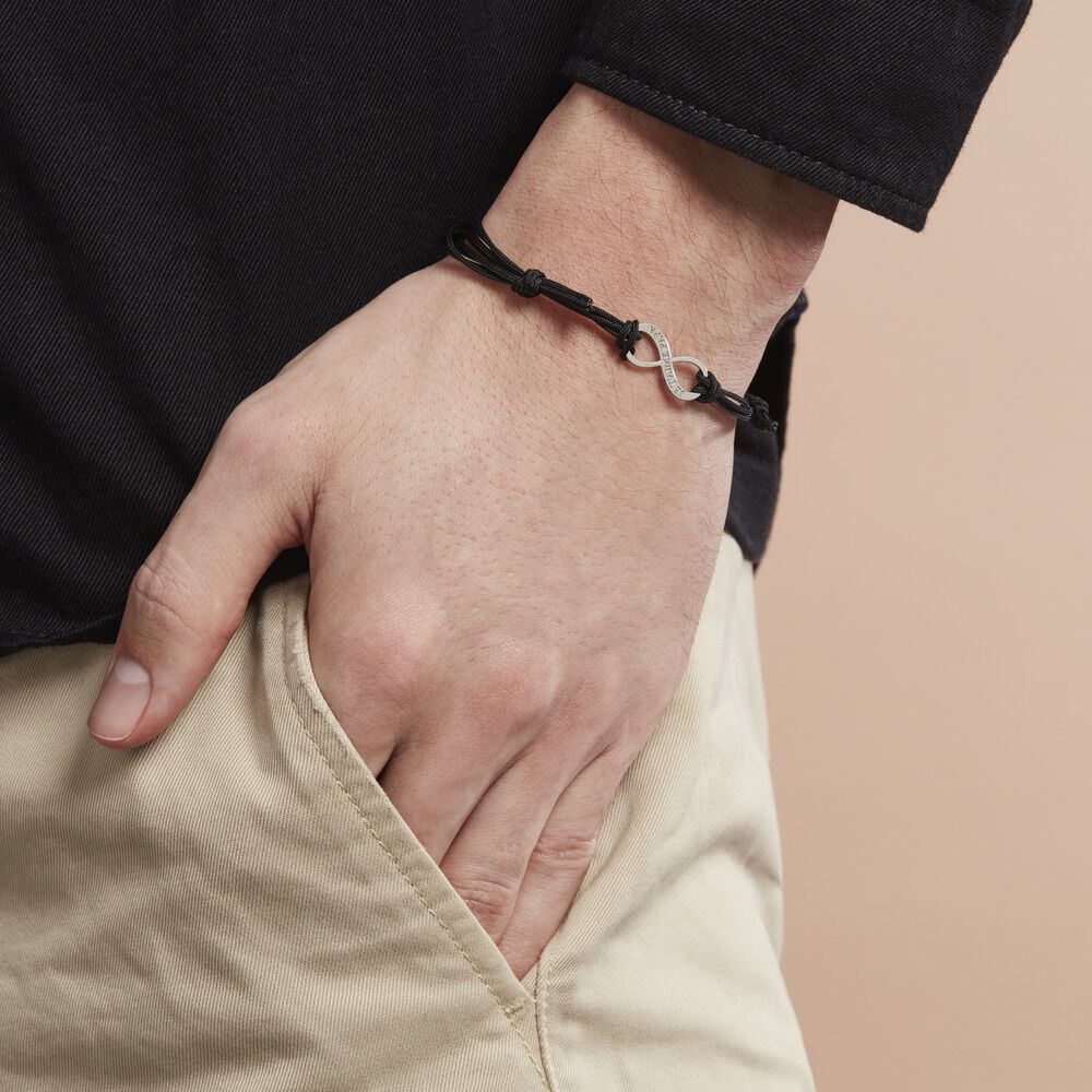 Bracelet Kwesi Argent Blanc - Bracelets cordons Homme | Marc Orian