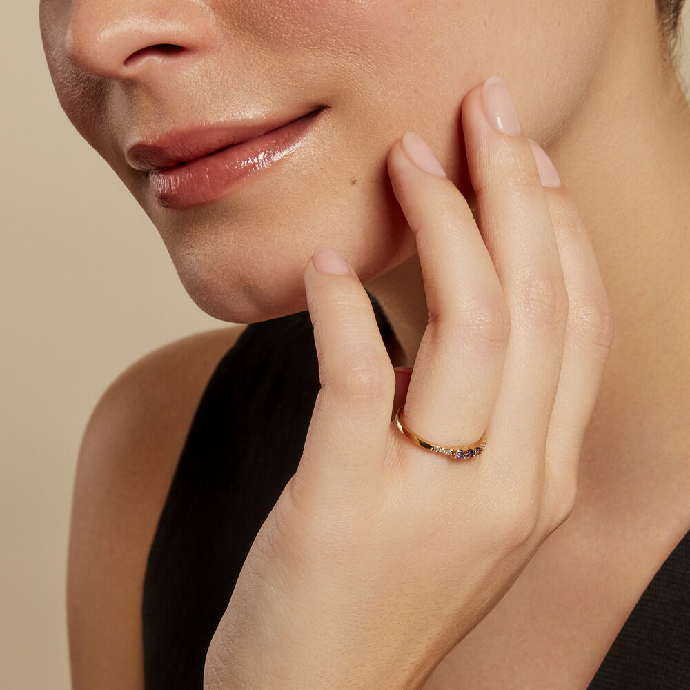 Bague Isaline Plaque Or Jaune Oxyde De Zirconium - Bagues fiançailles Femme | Marc Orian