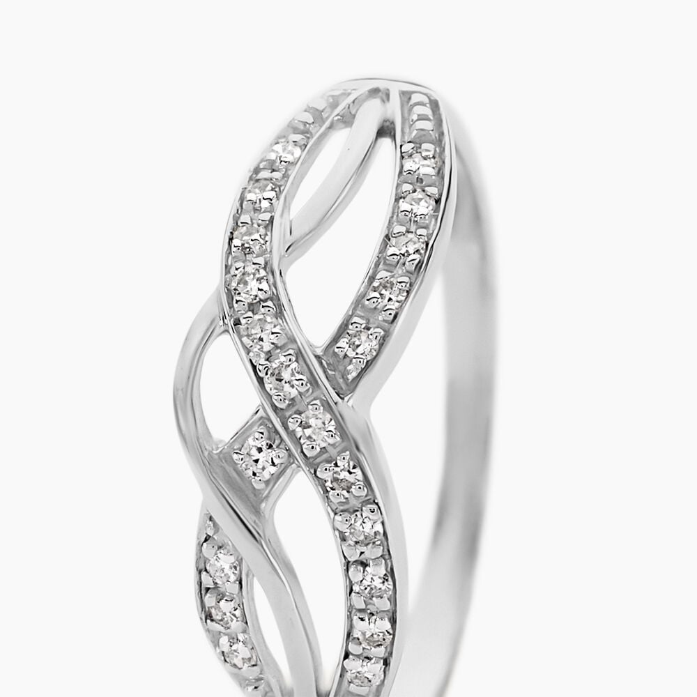 Bague Vaguelette Or Blanc Diamant - Parures de mariage Femme | Marc Orian
